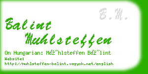 balint muhlsteffen business card